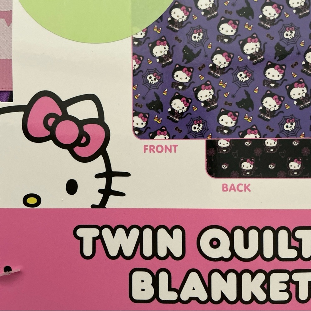 Licensed Hello Kitty Halloween Twin sized Lolita purple kitty Quilt blanket, new